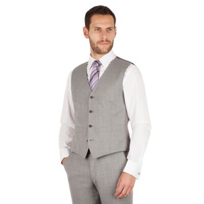 J by Jasper Conran J by Jasper Conran Light grey 4 button front tailored fit italian suit waistcoat